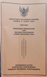 PERATURAN KALURAHAN BUNDER NOMOR 6 TAHUN 2023 TENTANG APBKAL TA. 2024